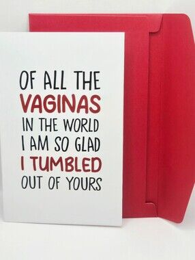 Funny Adult Greeting Card Of All The People In The World I’m Glad I Tumbled Out